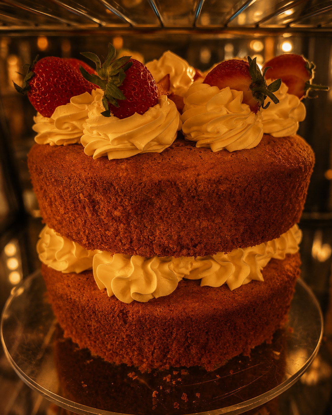 Freshly baked celebration cake
