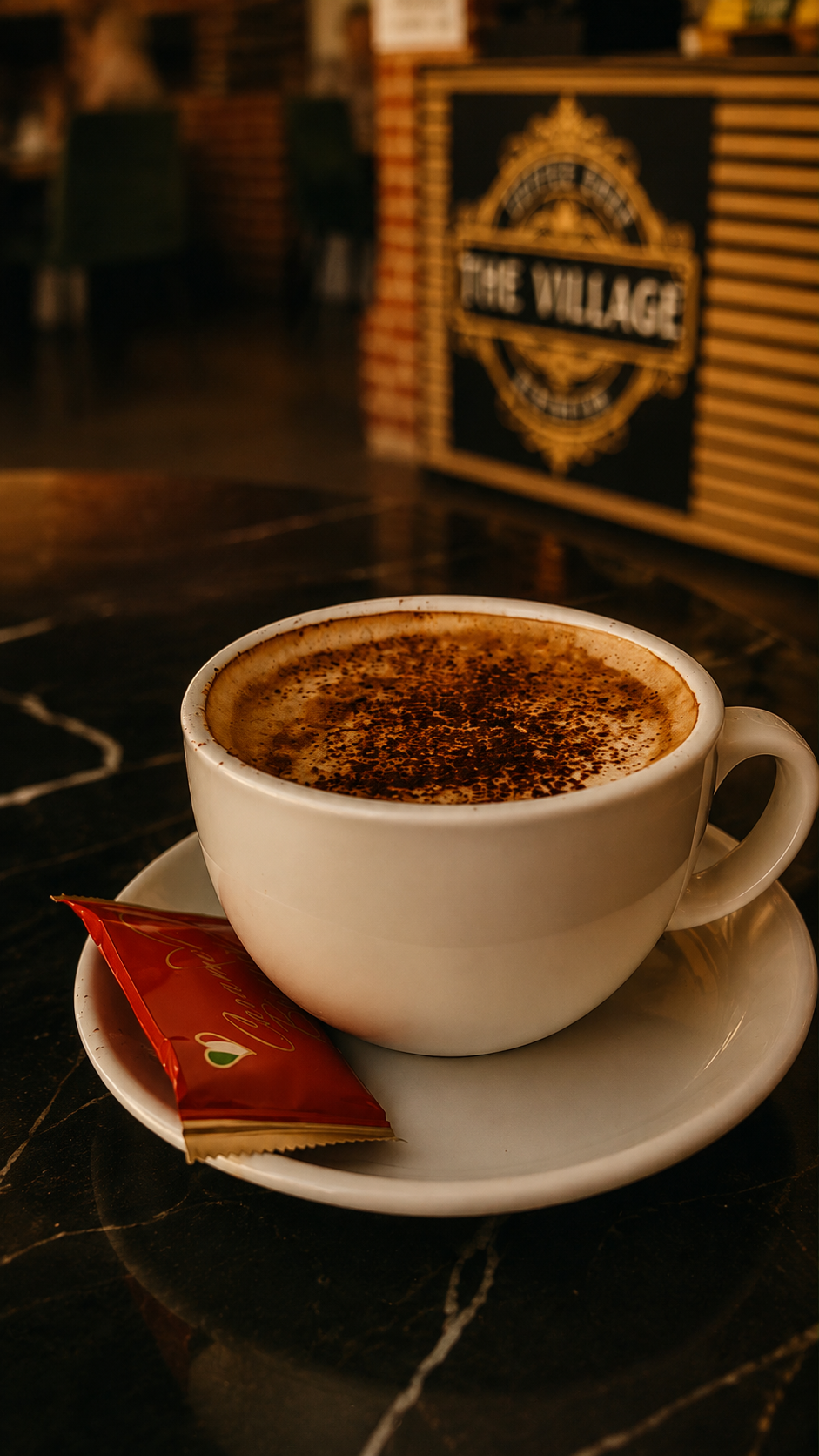 Freshly made cappuccino