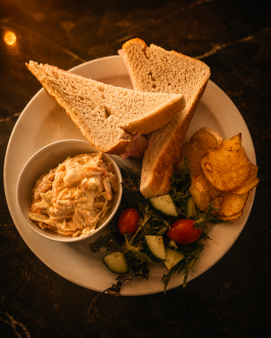 Freshly prepared lunch dish
